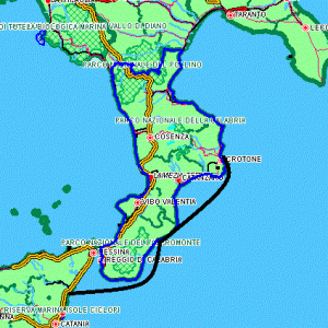 Route of Exotica  . Riposto to Crotone. 