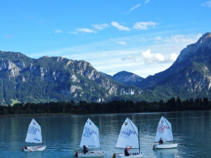 Young Bavarians becalmed but what a backdrop!