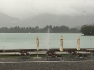 Neuschwanstein obscured by afternoon rain